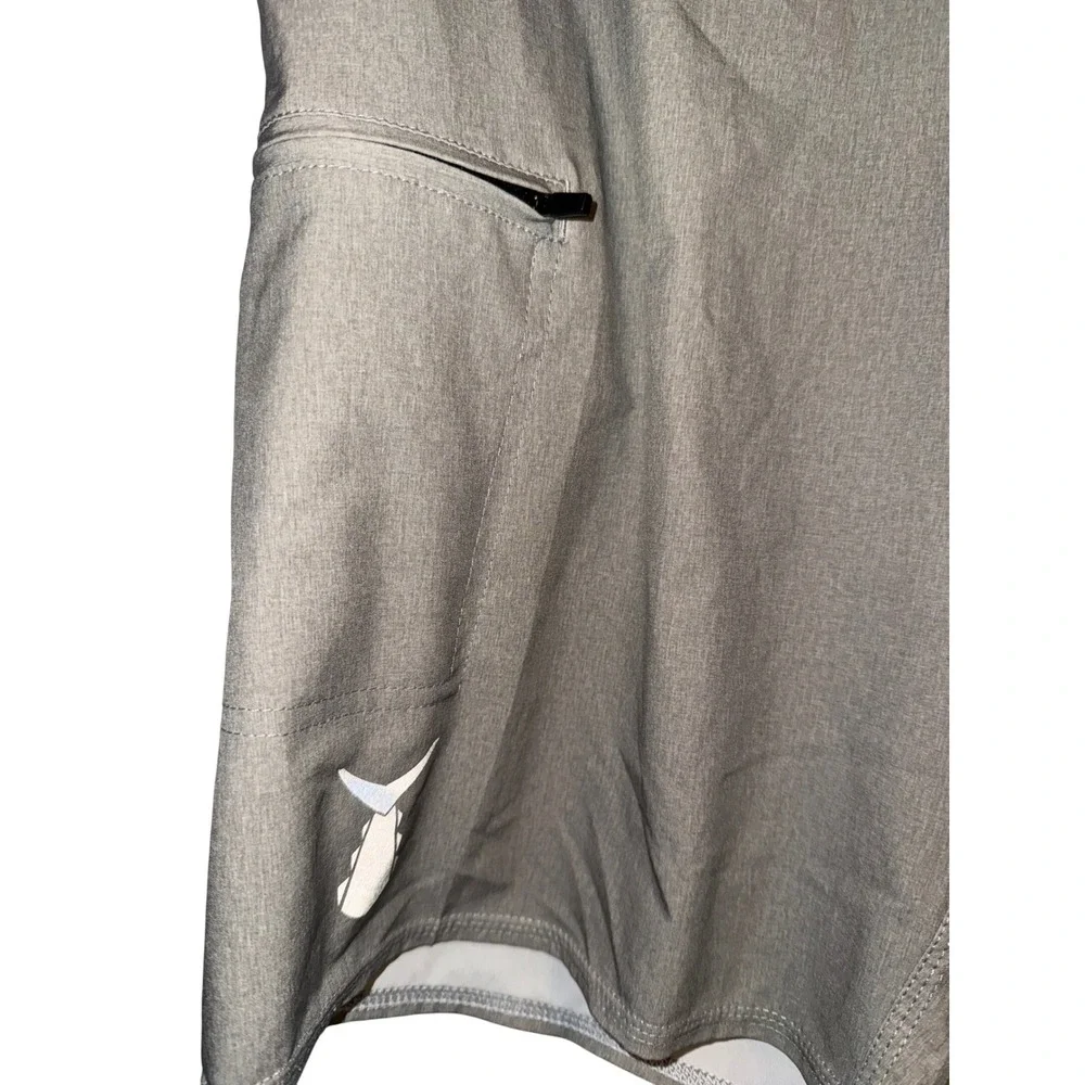 Tunaskin Men's Gray Board Shorts Size 32 Swim Trunks‎ Zip Pocket
